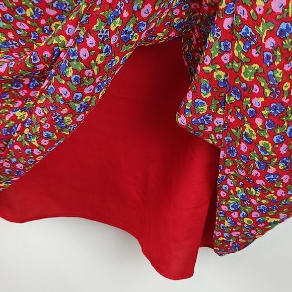 Boden Red Floral Imogen Georgette Long Sleeve Dress Size 10P - Picture 8 of 13